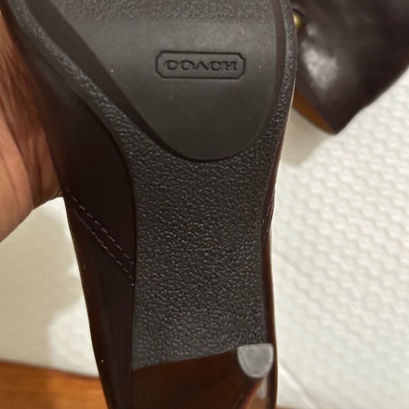 Coach Ankle Booties Women Brown Leather Point Toe Shoes - Picture 10 of 10